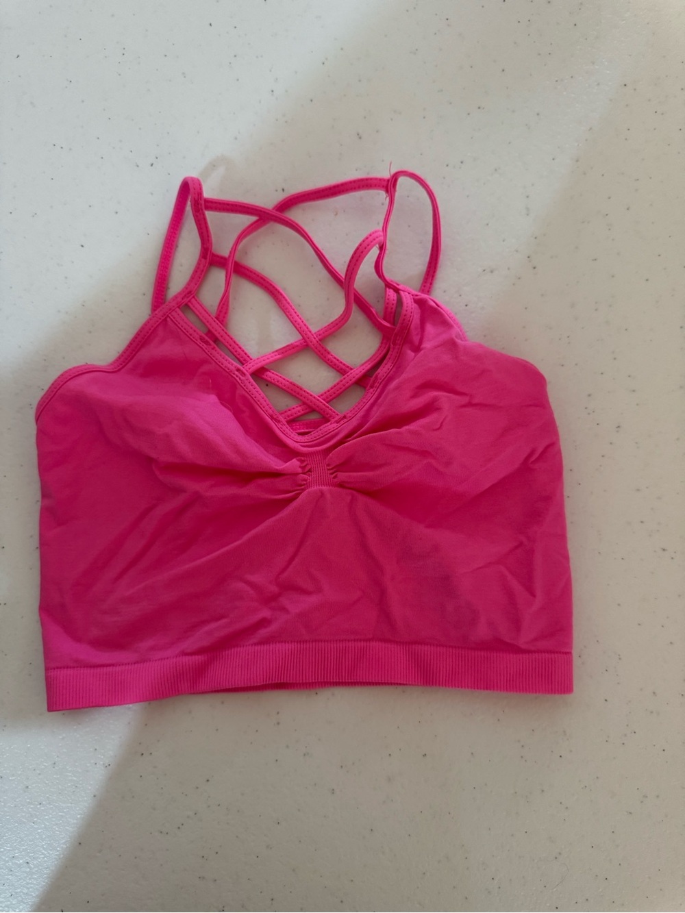 BKE Hot Pink Strappy Sports Bralette